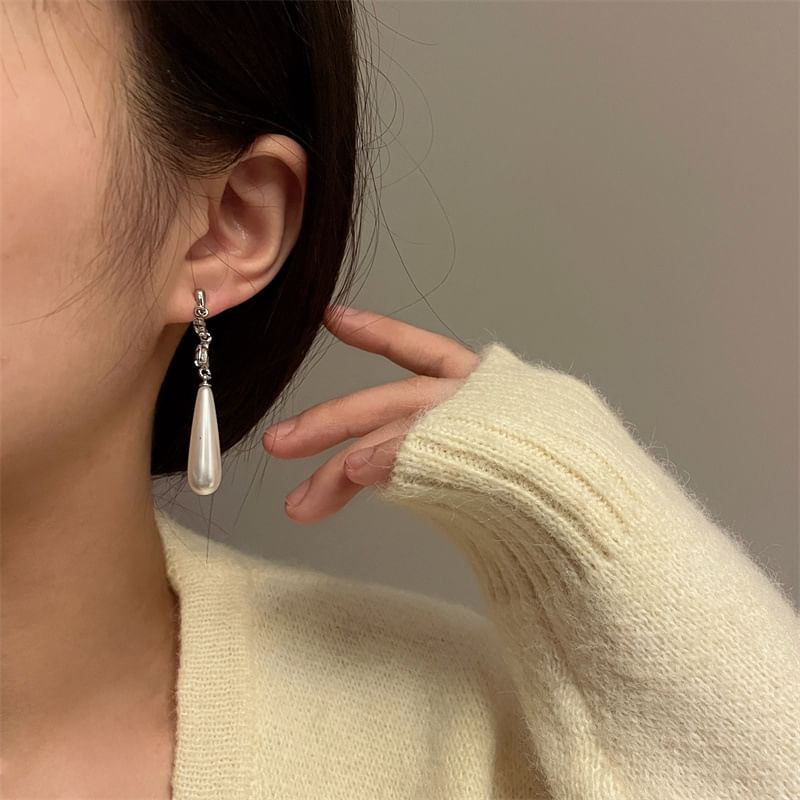 Dangle Pearl Faux Earring Alloy