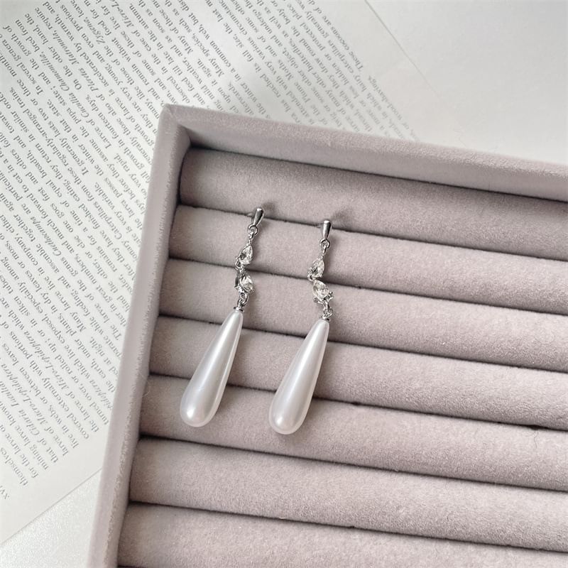 Dangle Pearl Faux Earring Alloy