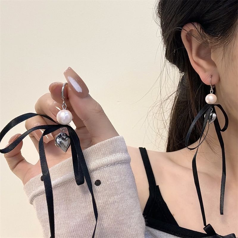 Ribbon Designs) Faux (Various Earring Pearl / Drop