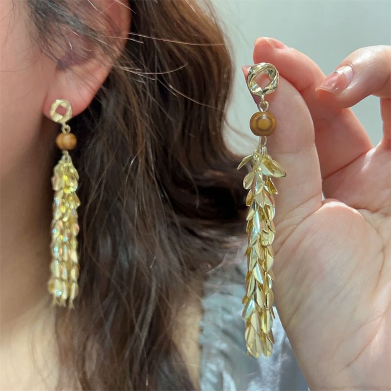 Alloy Earring Chandelier Wheat