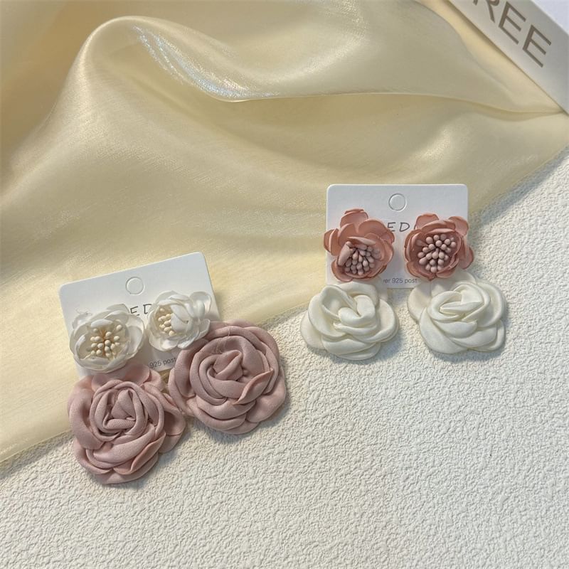 Earring Fabric Drop Floral