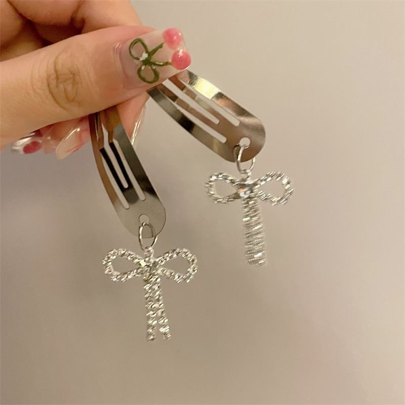 Clip Rhinestone Alloy Hair Bow