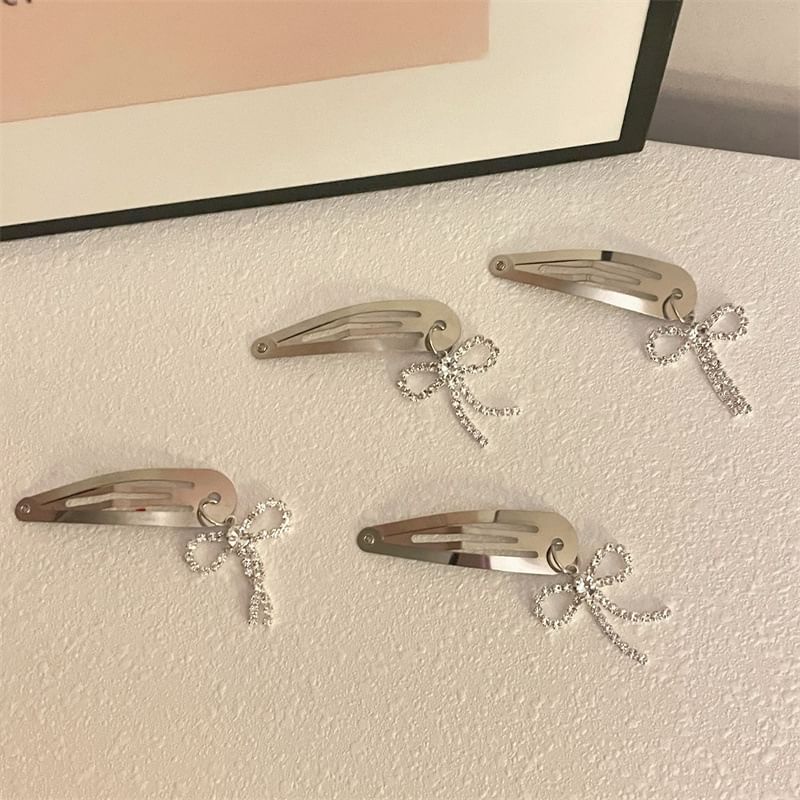 Clip Rhinestone Alloy Hair Bow