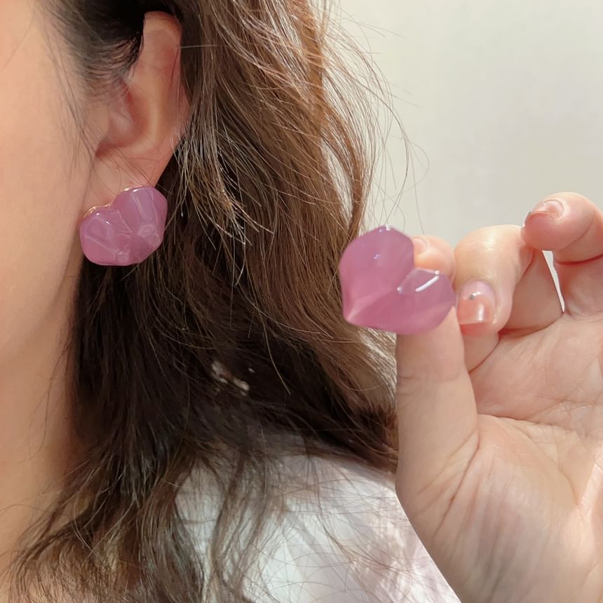 Earring Heart Resin Stud