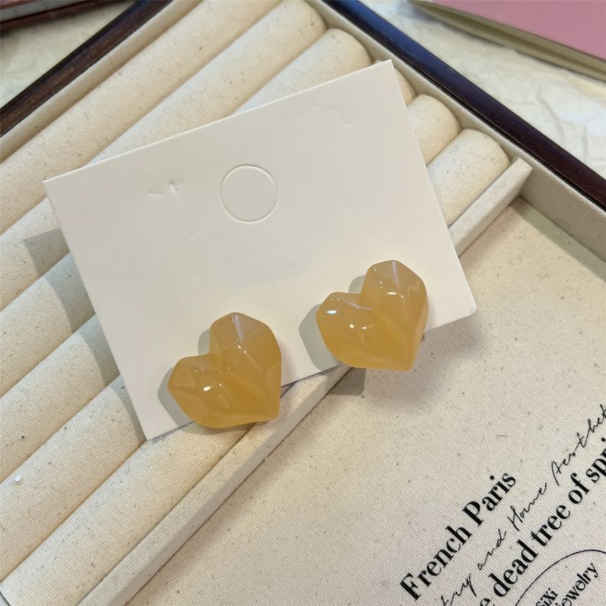 Earring Heart Resin Stud