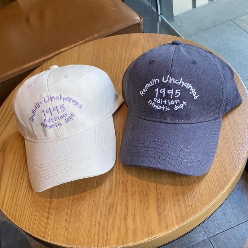 Lettering Cap Baseball Embroidered