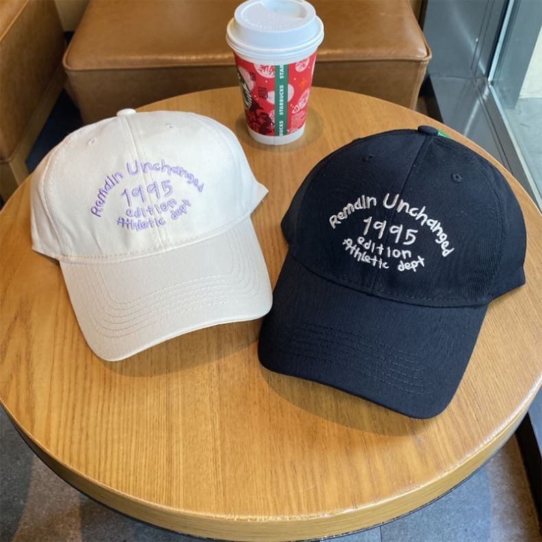 Lettering Cap Baseball Embroidered