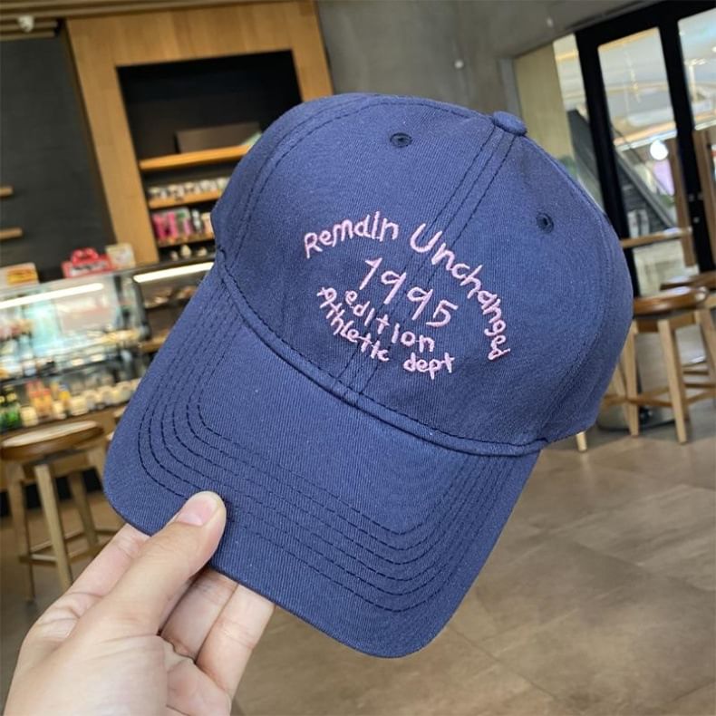 Lettering Cap Baseball Embroidered