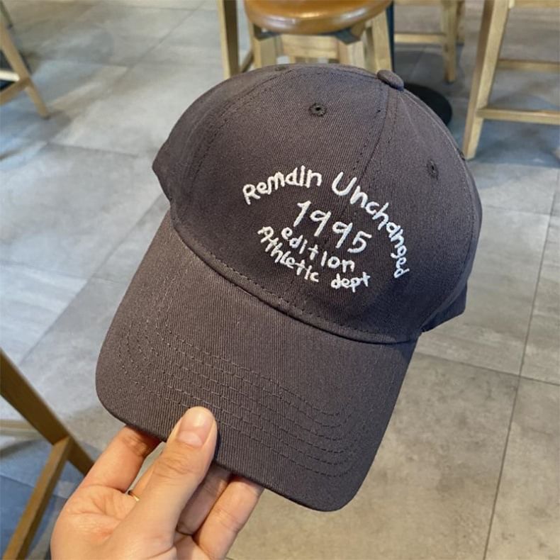 Lettering Cap Baseball Embroidered