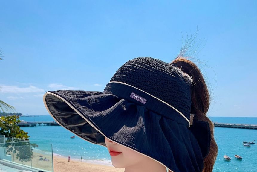 Ruched Bow Hat Sun Panel