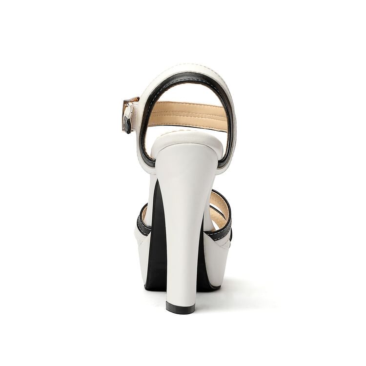 Chunky Heel Strap Cross Platform Sandals