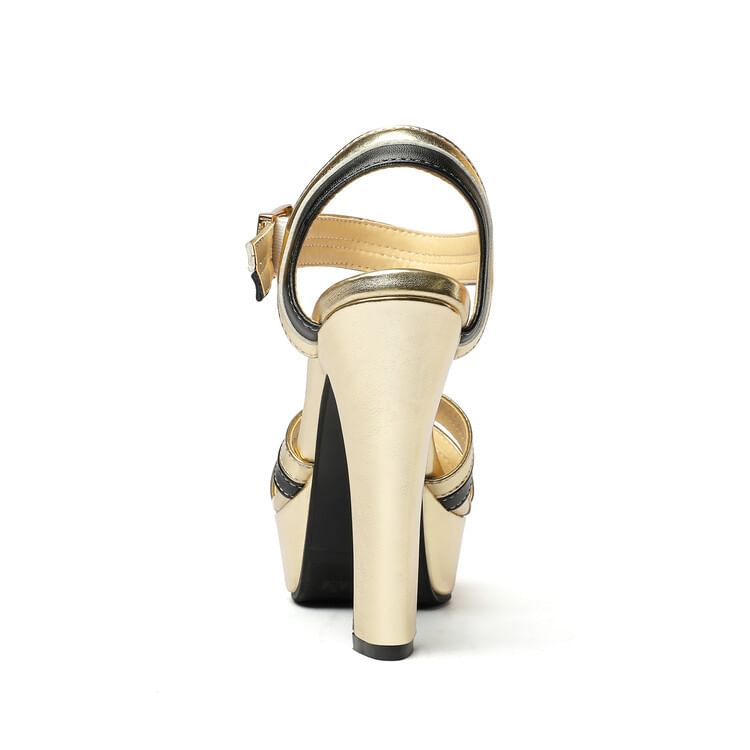 Chunky Heel Strap Cross Platform Sandals