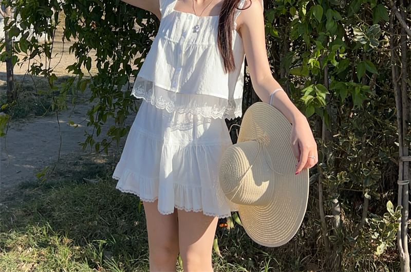 / Designs) Cami Top Trim (Various Lace A-Line High Waist Skirt