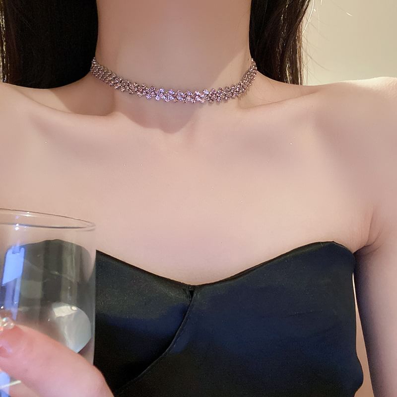 Rhinestone Alloy Choker