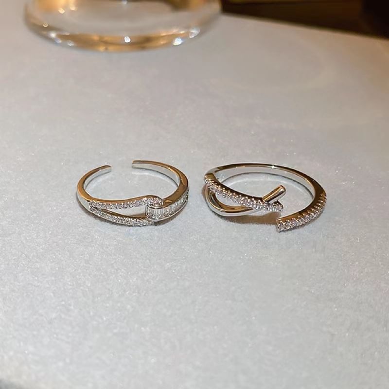 Rhinestone Open Designs) (Various Ring Alloy