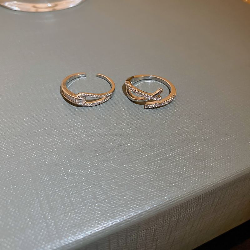 Rhinestone Open Designs) (Various Ring Alloy