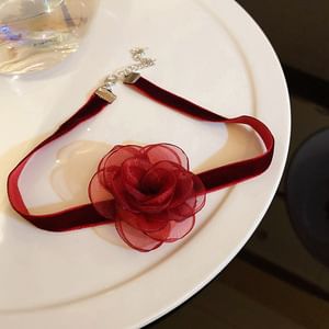 Choker Layered Faux / Floral Pearl