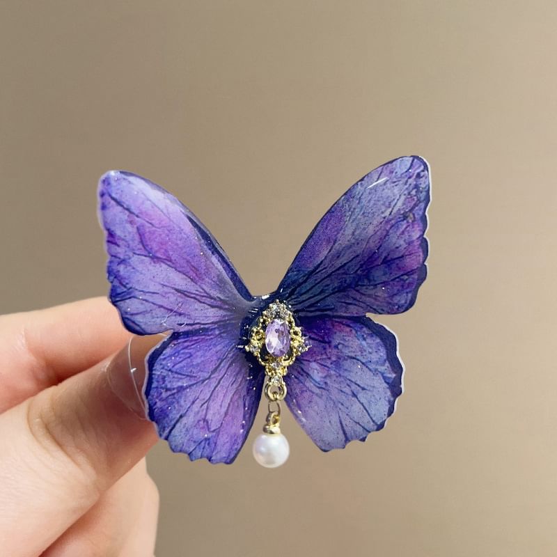 Alloy Clip Rhinestone Butterfly Hair
