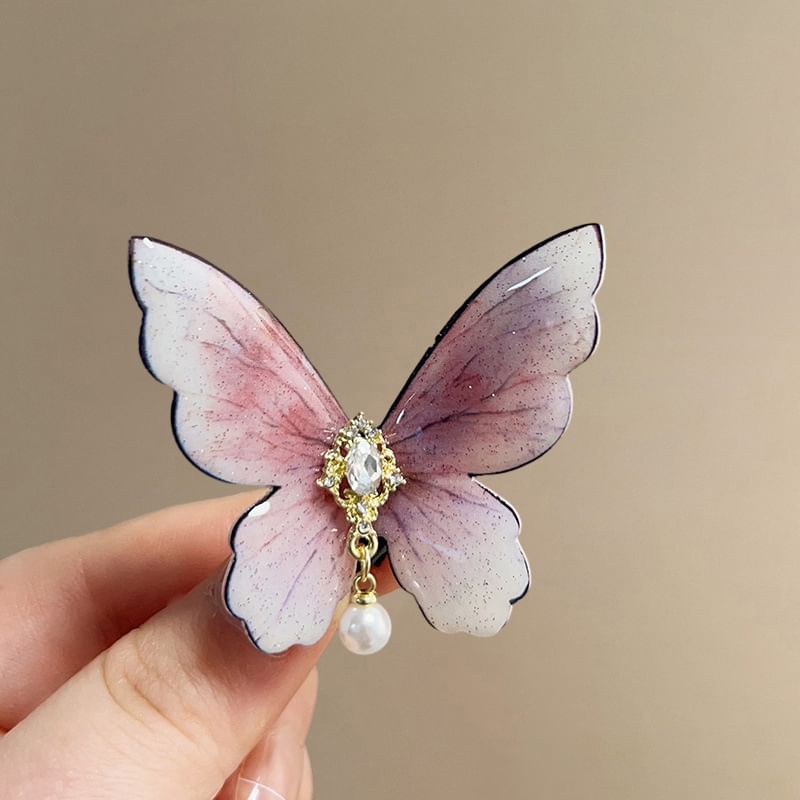 Alloy Clip Rhinestone Butterfly Hair