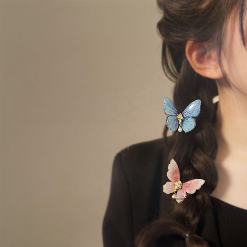 Alloy Clip Rhinestone Butterfly Hair