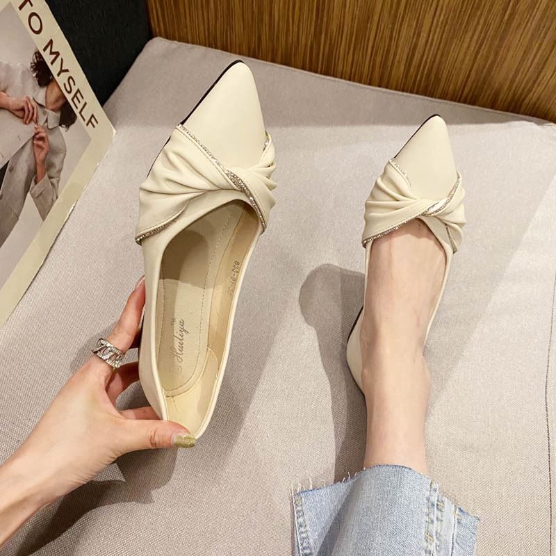 Rhinestone Bow Flats Pointed-Toe