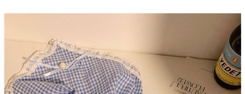 Set / Lace Scrunchie Print Trim Headkerchief