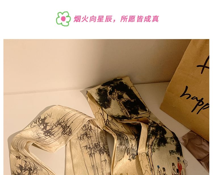 Tie Print Hair Scarf Narrow