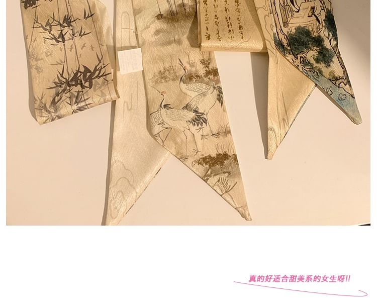 Tie Print Hair Scarf Narrow