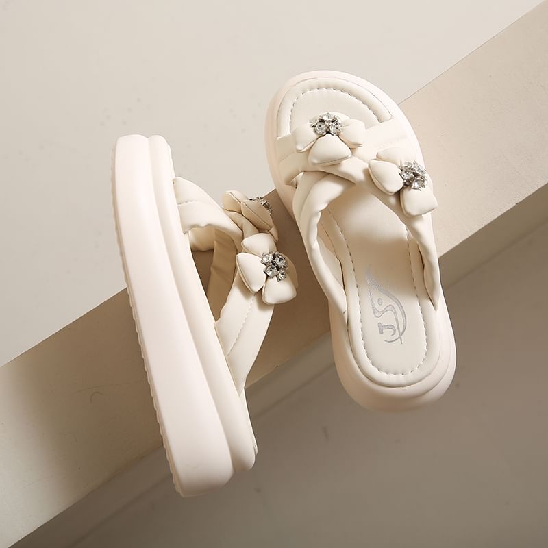 Slide Sandals Flower Platform