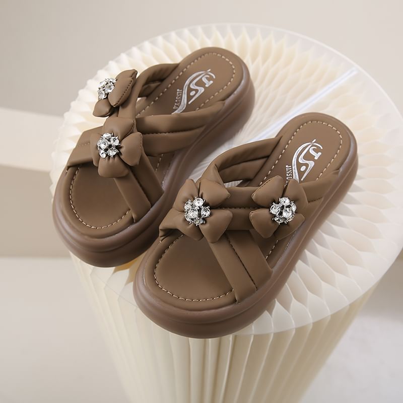 Slide Sandals Flower Platform