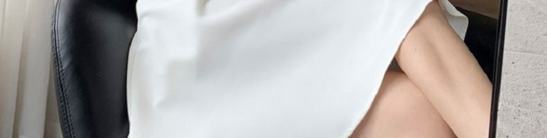 Mini Puff Square A-Line Neck Plain Sleeve Dress