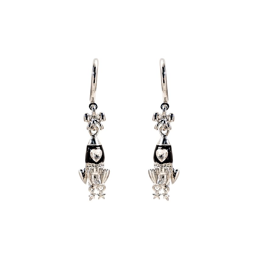 Rhinestone Rocket Hoop Drop Earring