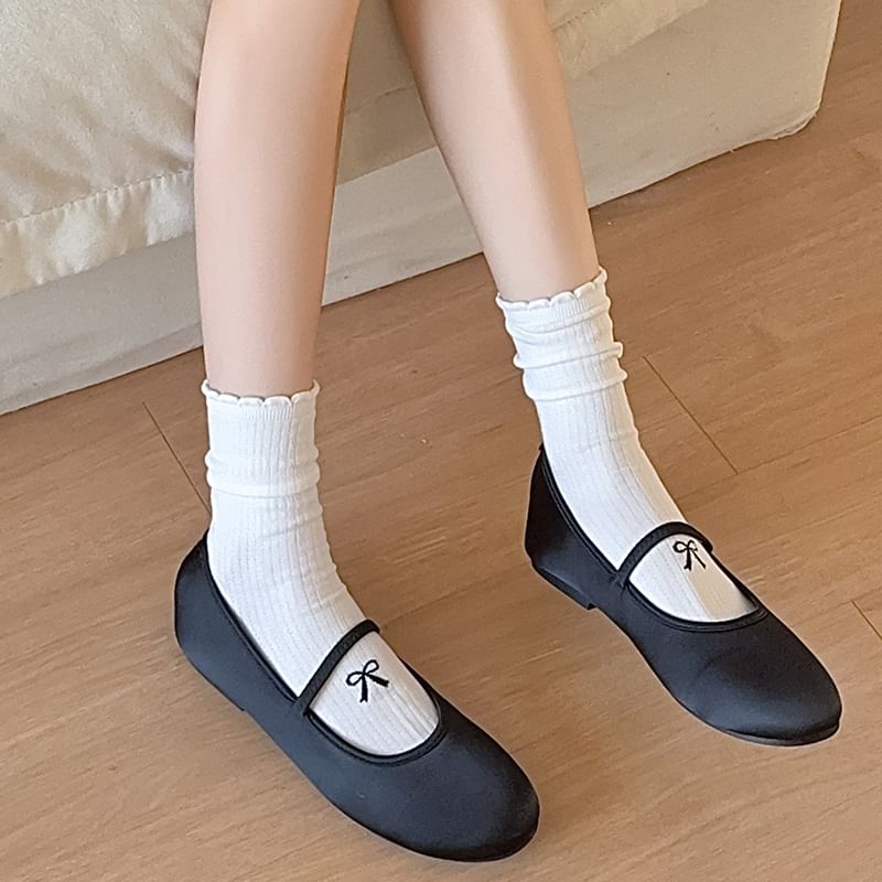 Bow Print Ribbed Socks Set