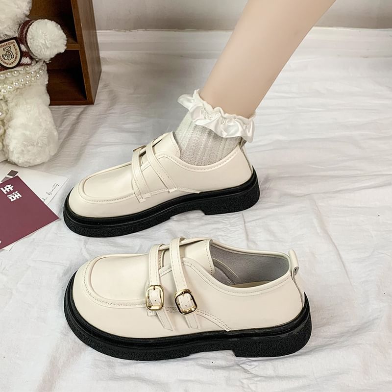 Plateau-Loafer mit Schnalle