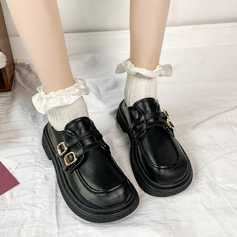 Plateau-Loafer mit Schnalle