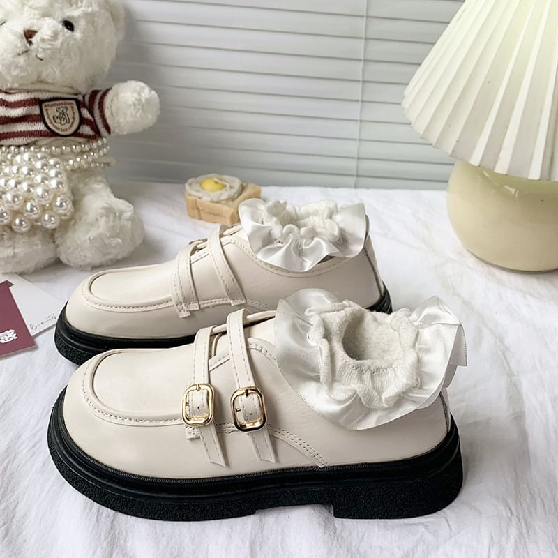 Plateau-Loafer mit Schnalle