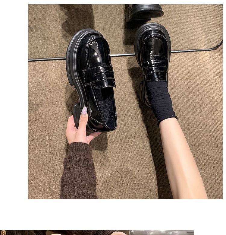 Platform Loafers Faux Leather