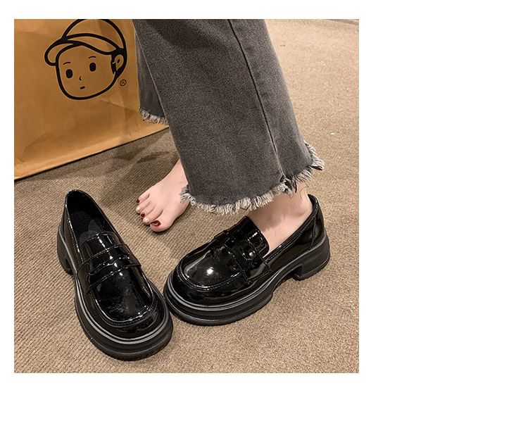 Platform Loafers Faux Leather