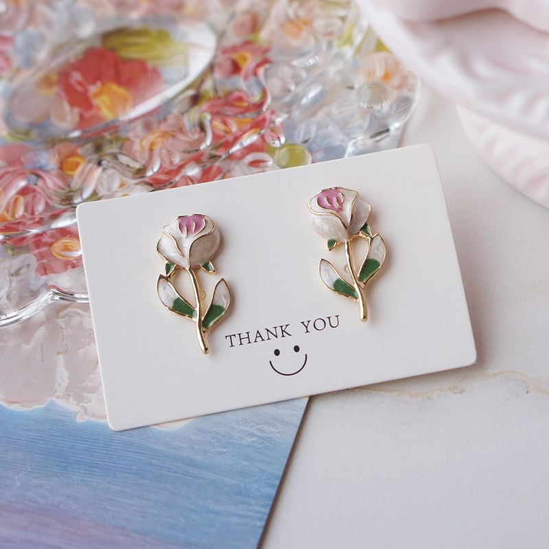 Earring Alloy Stud Floral