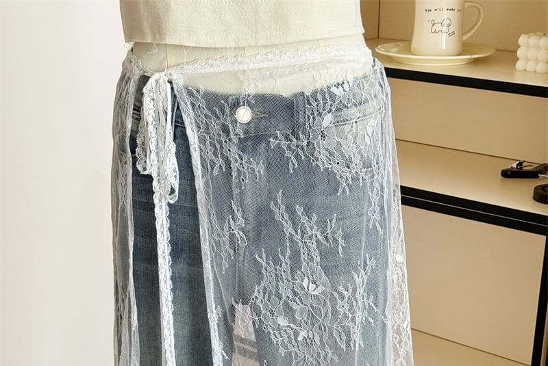 Skirt Lace Apron Half