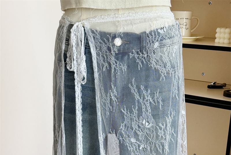 Skirt Lace Apron Half