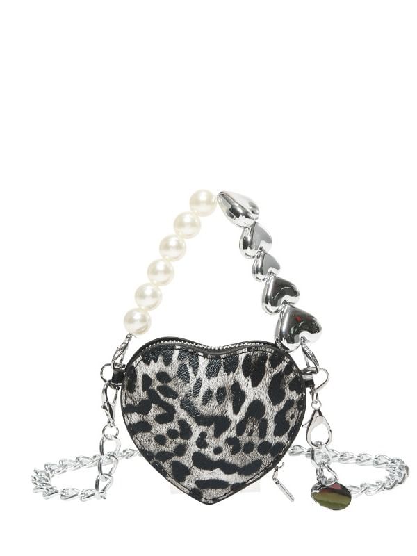 Leopard Heart Print Bag Crossbody