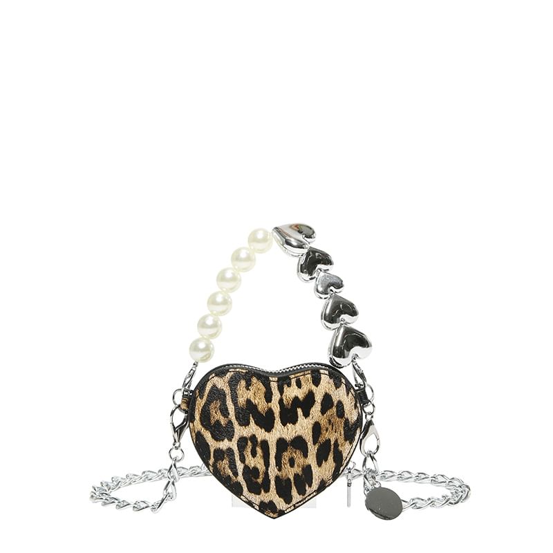 Leopard Heart Print Bag Crossbody