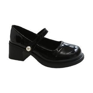 Block Pearl Shoes Jane Faux Mary Patent Heel