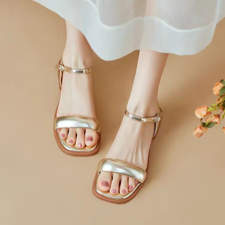 Sandals Metallic Leather Faux