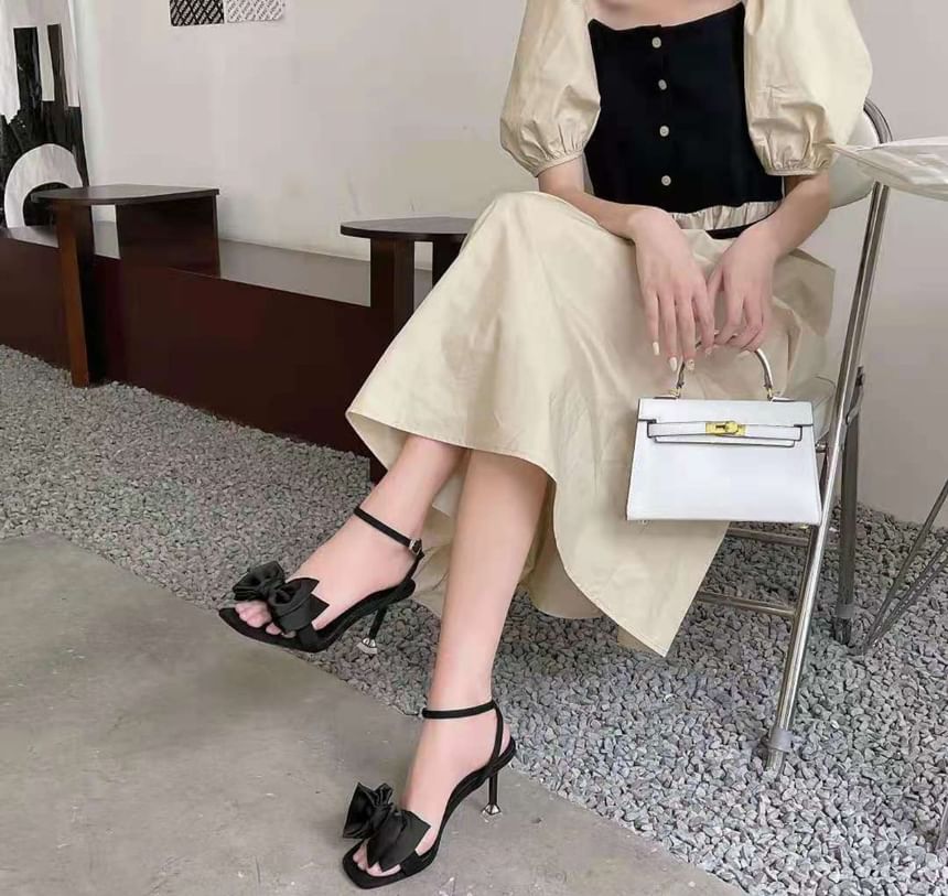 Bow High Heel Accent Sandals