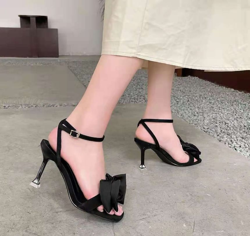 Bow High Heel Accent Sandals