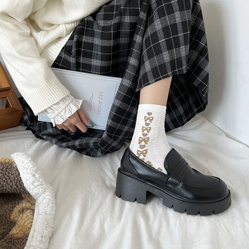 Loafers Faux Leather Platform