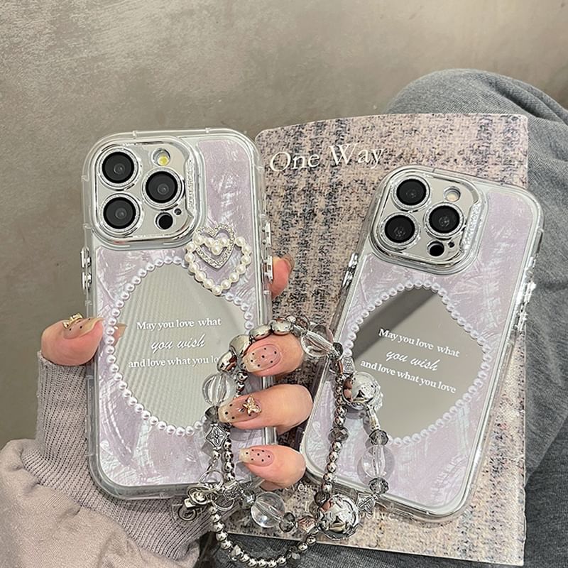 Pearl Mirrored Phone Case Faux