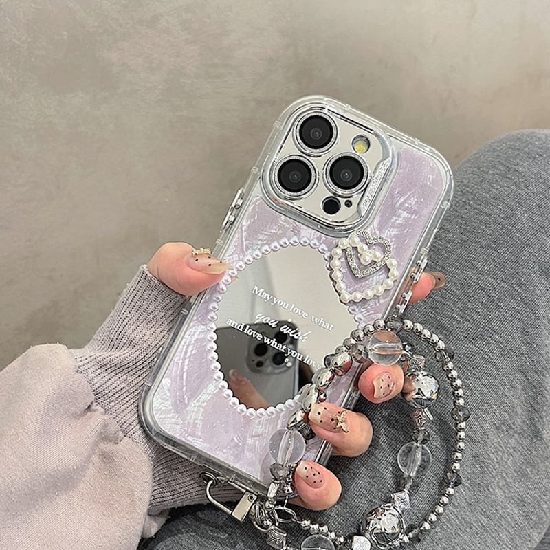Pearl Mirrored Phone Case Faux